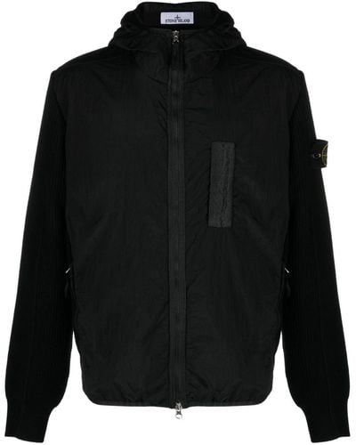 Stone Island Compass-patch Hooded Jacket - Black