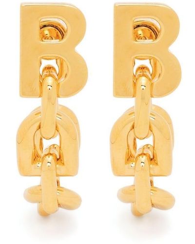 Balenciaga B Chain Flex Earrings - Metallic