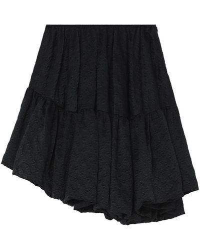 Cecilie Bahnsen Sarina Asymmetric Voluminous Tiered Skirt - Black