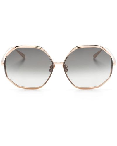 Linda Farrow Camila Geometric-frame Sunglasses - Gray