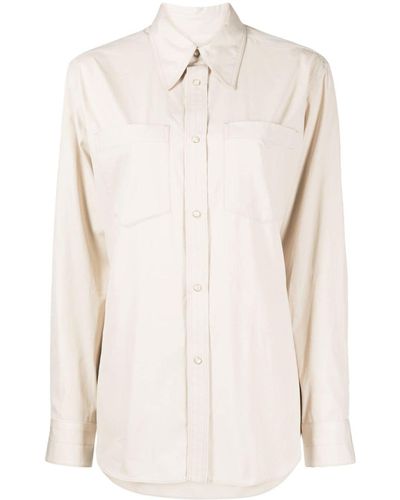 Lemaire Pointed-collar Press-stud Shirt - Natural