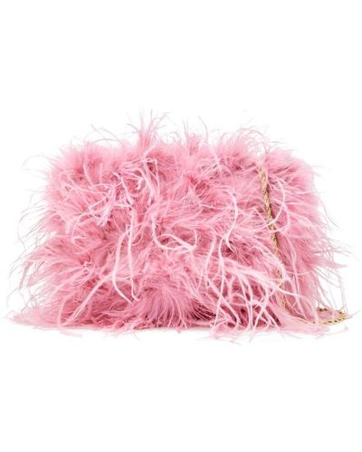 Loeffler Randall Feather-embellished Shoulder Bag - Pink