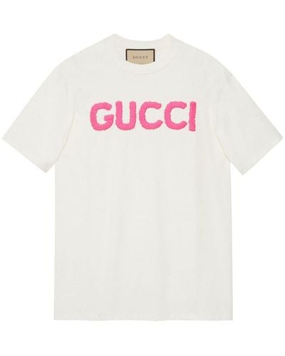 Gucci T-shirt Met Geborduurd Logo - Wit