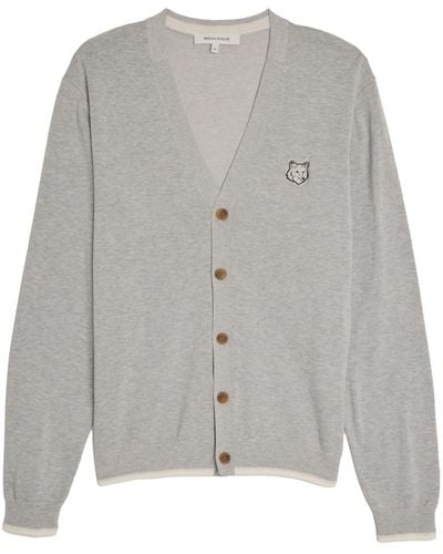 Maison Kitsuné Fox Head Cotton Cardigan - Grey