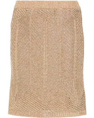 Alberta Ferretti Knitted Mini Skirt - Natural