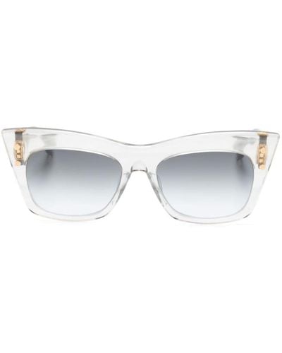 BALMAIN EYEWEAR Transparent-design oval-frame sunglasses - Blu