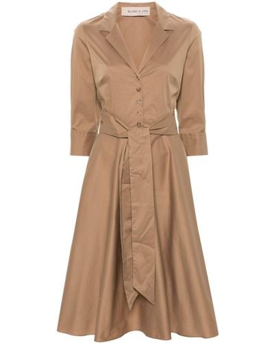 Blanca Vita Allamanda Poplin Shirt Dress - Natural