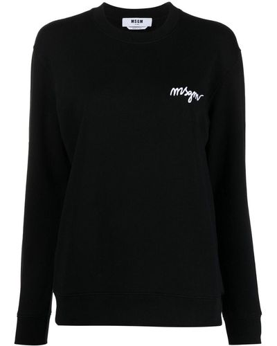 MSGM Embroidered Logo Sweatshirt - Black