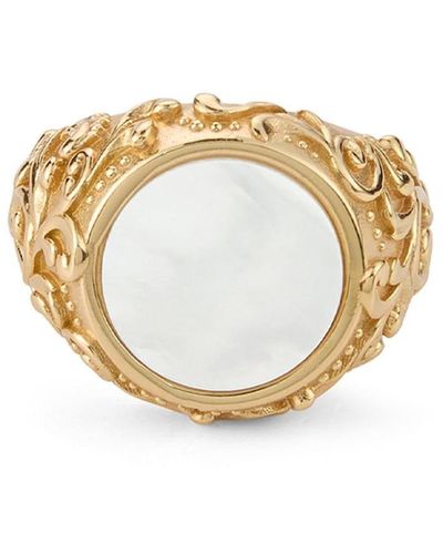 Emanuele Bicocchi Arabesque Engraved Sovereign Ring - Metallic