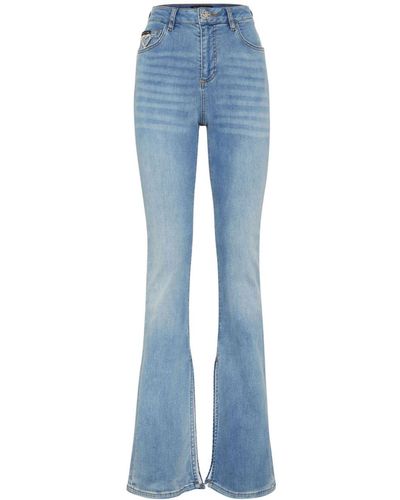 Philipp Plein Heart High-rise Flared Jeans - Blue