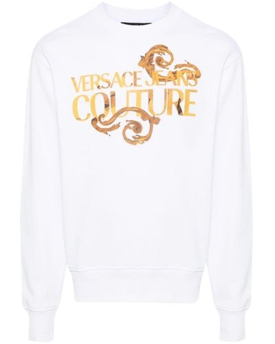 Versace Jeans Couture Logo-print Cotton Sweatshirt - White