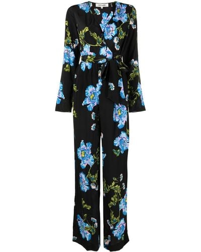Diane von Furstenberg Gulio August Floral-print Jumpsuit - Black