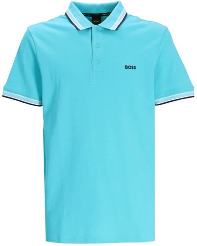 BOSS Paddy Curved ポロシャツ - ブルー