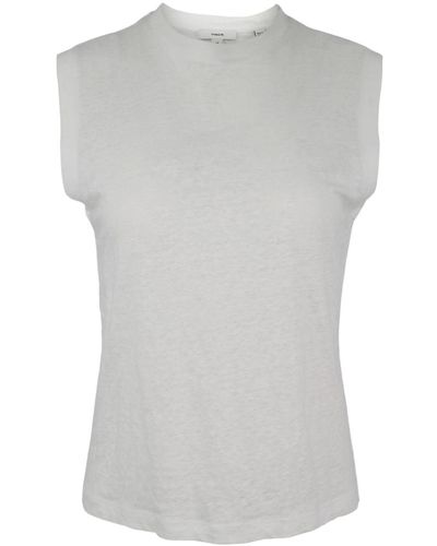 Vince T-shirt en lin à design sans manches - Gris