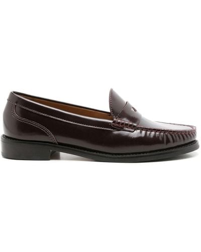 Sarah Chofakian Laine Leather Loafers - Brown