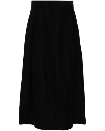 Fabiana Filippi Pleat-detail Twill Midi Skirt - Black