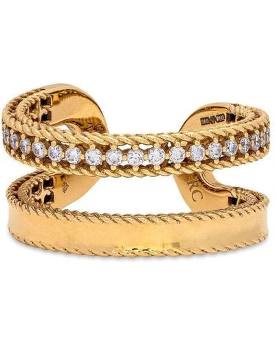 Roberto Coin 18kt Yellow Gold Princess Diamond Double Ring - Metallic