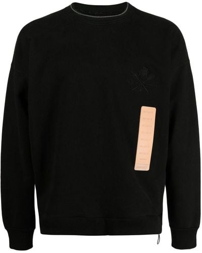 4SDESIGNS Logo-patch Cotton Sweatshirt - Black