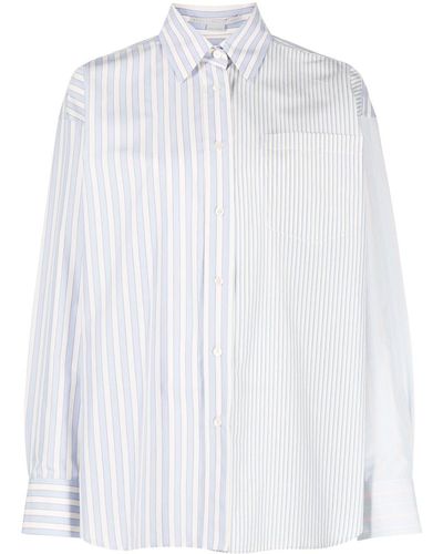 Stella McCartney Multi-way Stripe Pattern Cotton Shirt - White