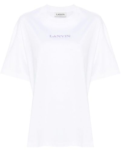 Lanvin Logo-embroidered Cotton T-shirt - White