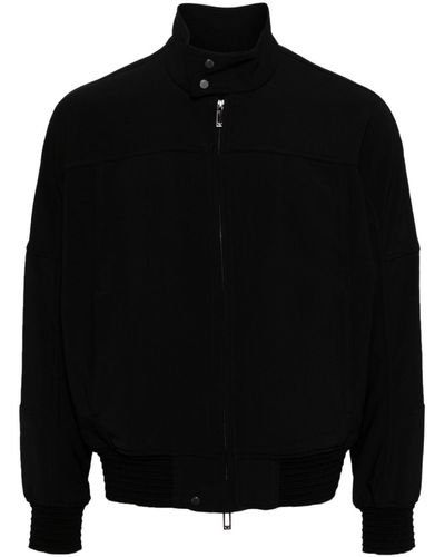 Emporio Armani High-neck Zip-up Jacket - Black