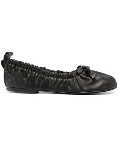 Acne Studios Leather Ballerina Shoes - Black