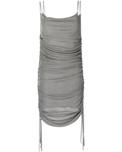 Dion Lee Robe courte drapée à design transparent - Gris