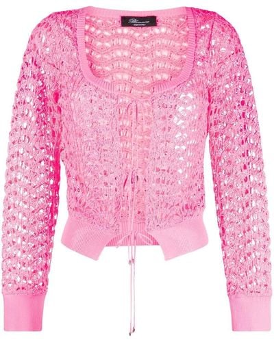 Blumarine Loose-knit Cardigan - Pink