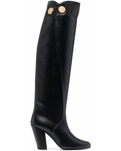 Ports 1961 Button-embossed Knee-high Boots - Black