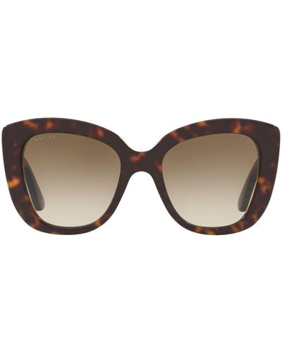 Gucci Havana Gg0327s Cat-eye Frame Sunglasses - Brown
