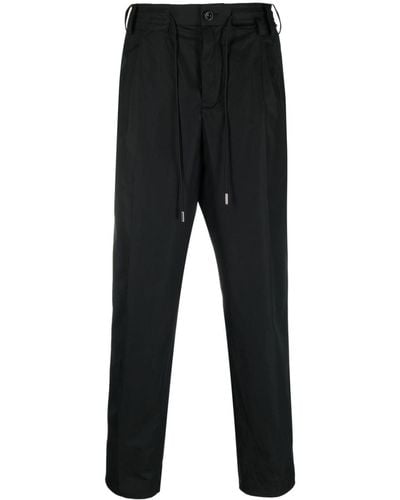 Sacai Pressed-crease Drawstring-waist Pants - Black