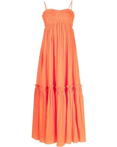 Acler Dartnell Smocked Maxi Dress - Orange