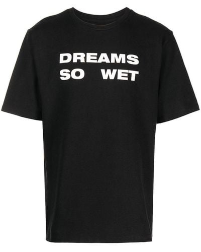 Liberal Youth Ministry Camiseta Dreams So Wet con eslogan - Negro
