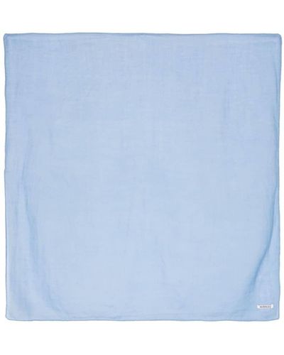 AURALEE Écharpe à design carré en cachemire - Bleu