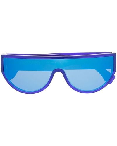 Marcelo Burlon Oversized Frame Mirrored Sunglasses - Blue