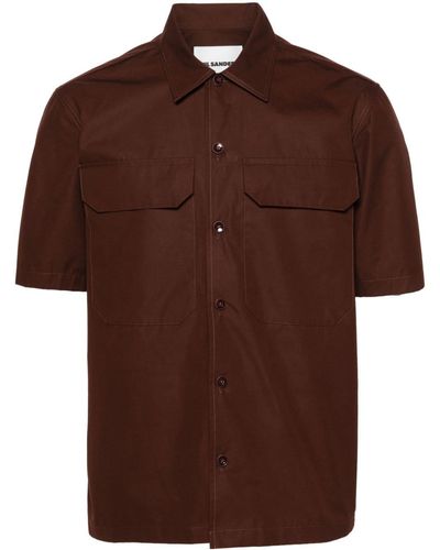 Jil Sander Short-sleeve Cotton Shirt - Brown
