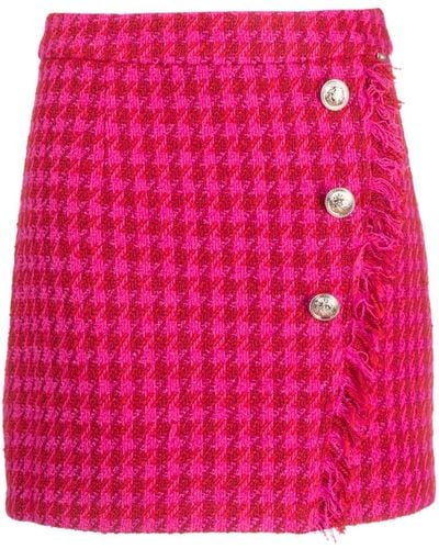 Liu Jo Houndstooth Mini Skirt - Pink