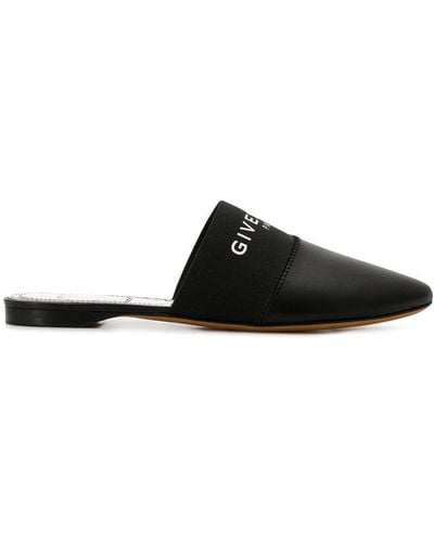 Givenchy Bedford Logo-band Leather Mules - Black