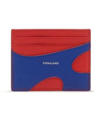 Ferragamo Cut-out Leather Cardholder - Red