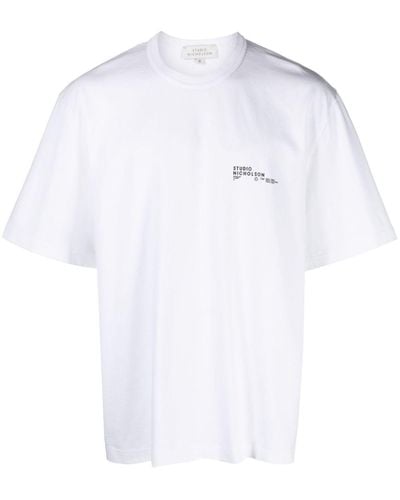 Studio Nicholson T-shirt Module en coton - Blanc