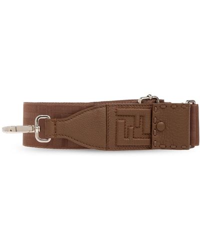 Fendi Monogram-jacquard bag strap - Marrone