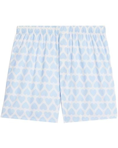 Ami Paris Heart-print Boxer Shorts - Blue