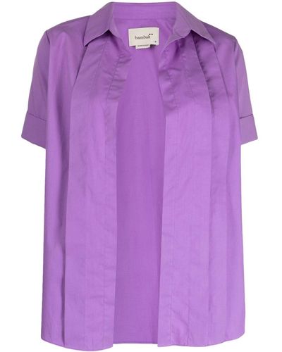 Bambah Short-sleeve Cotton Shirt - Purple