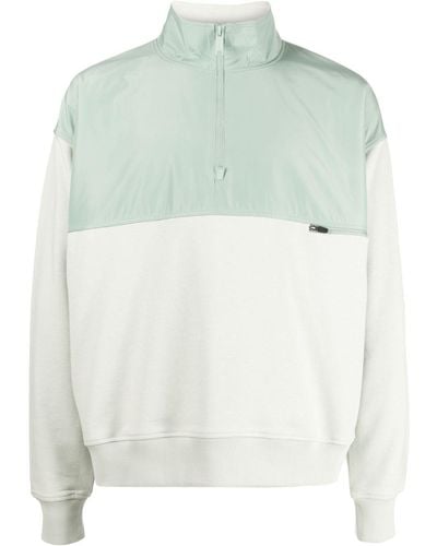 Alpha Tauri Half-zip Paneled Sweatshirt - White