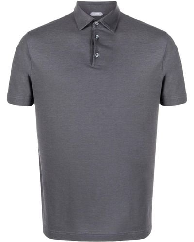 Zanone Basic Short-sleeved Polo Shirt - Grey