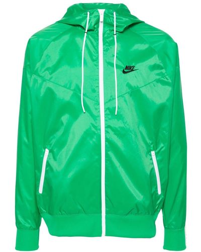 Nike Logo-embroidered Hooded Jacket - Green