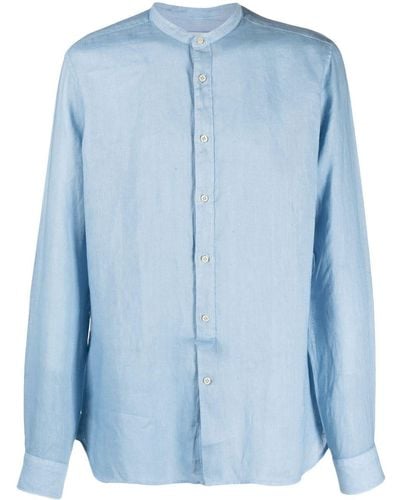 Tintoria Mattei 954 Long-sleeve Linen Shirt - Blue