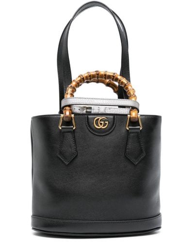 Gucci Small Diana Leather Tote Bag - Black
