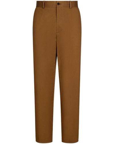 Dolce & Gabbana Front-fastening Straight-leg Pants - Brown