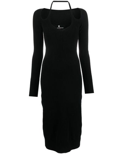 Ermanno Scervino Cut-out Layered Midi Dress - Black